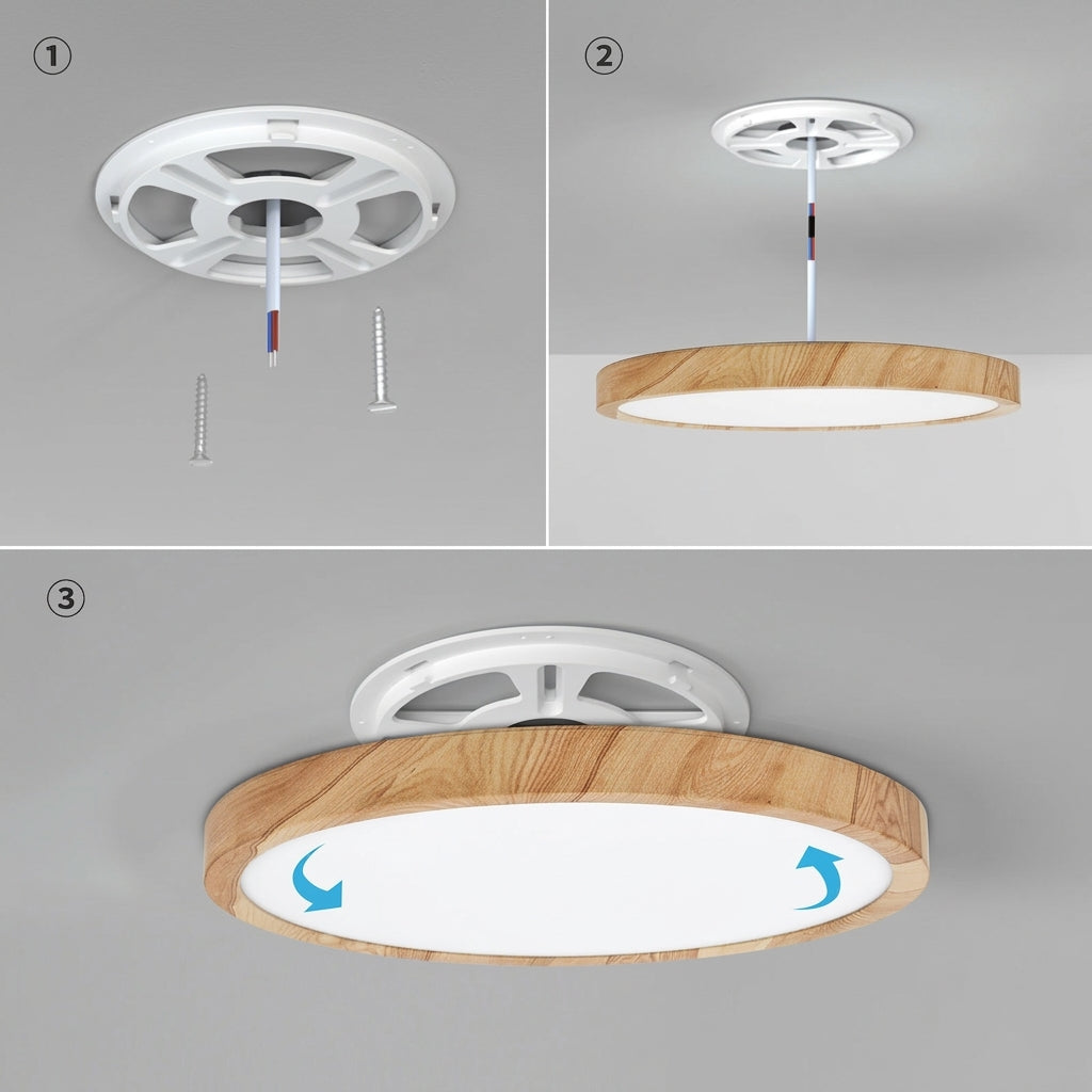 Plafonnier LED Ultra-Plat – guide d'installation en 3 étapes