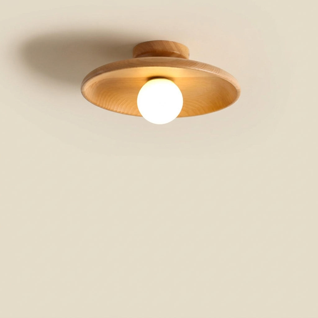 Plafonnier bois naturel G9 – style nordique, vue plafond