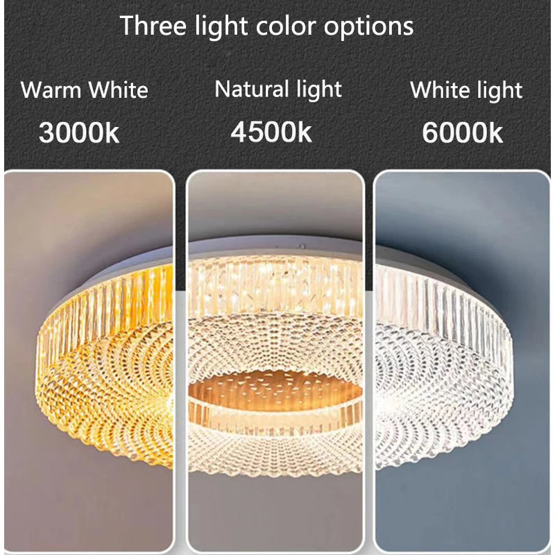 Plafonnier LED cristal – 3 couleurs de lumière disponibles