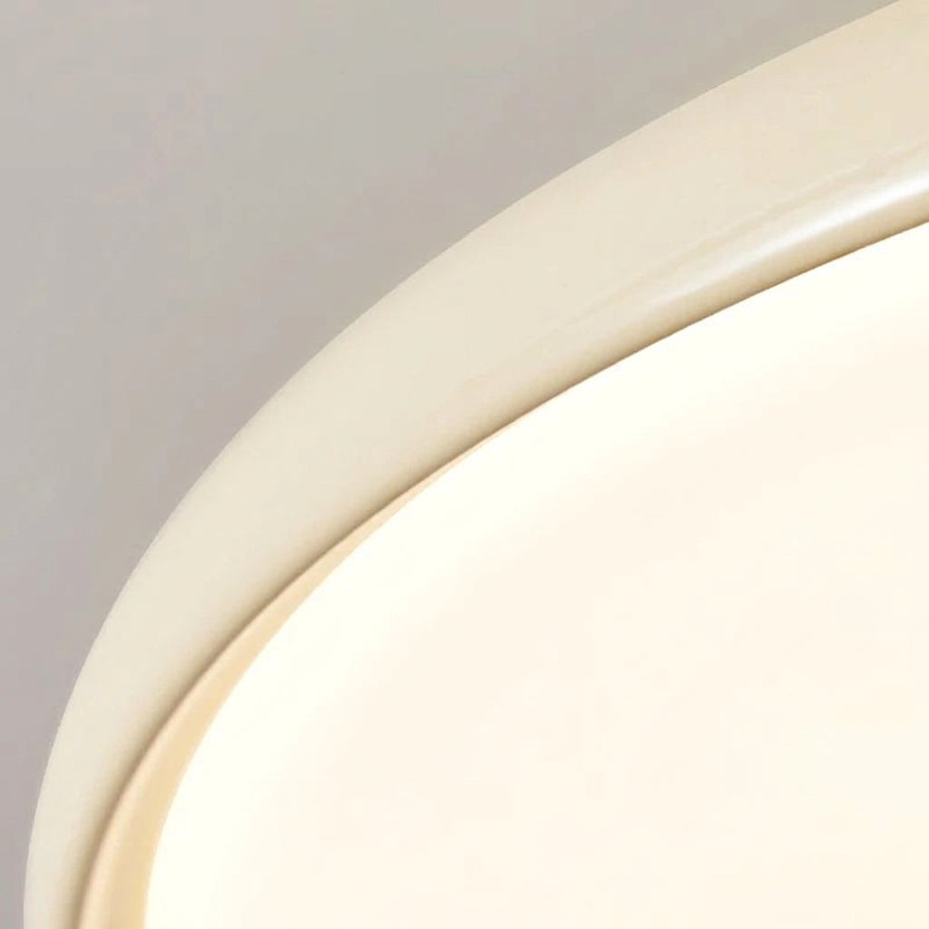 Plafonnier LED Menvix galette blanc crème – détail bord