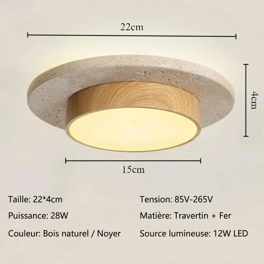 Plafonnier LED Pierre Bois – dimensions et spécifications techniques