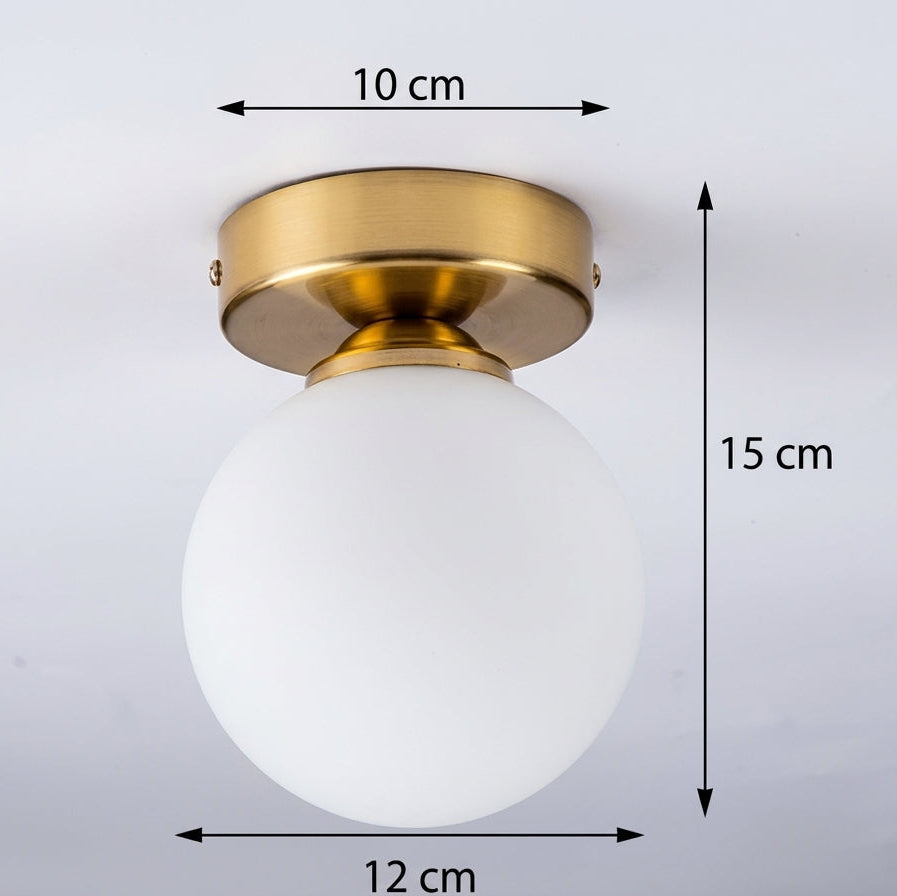 Plafonnier Globe Doré – dimensions Ø12 cm H15 cm
