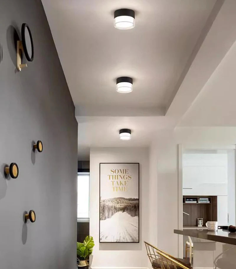 Spot LED Saillie Noir – couloir moderne série