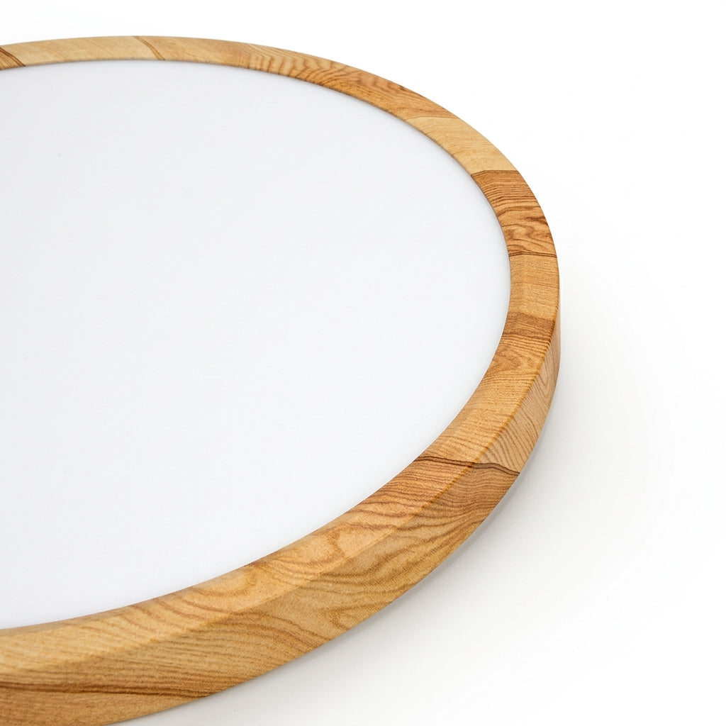 Plafonnier LED Ultra-Plat Bois naturel – détail matière Image