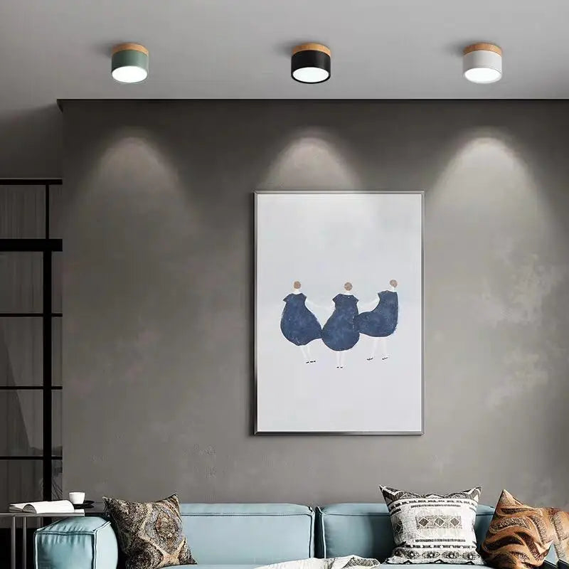Spot LED nordique – gris et vert au plafond, salon design