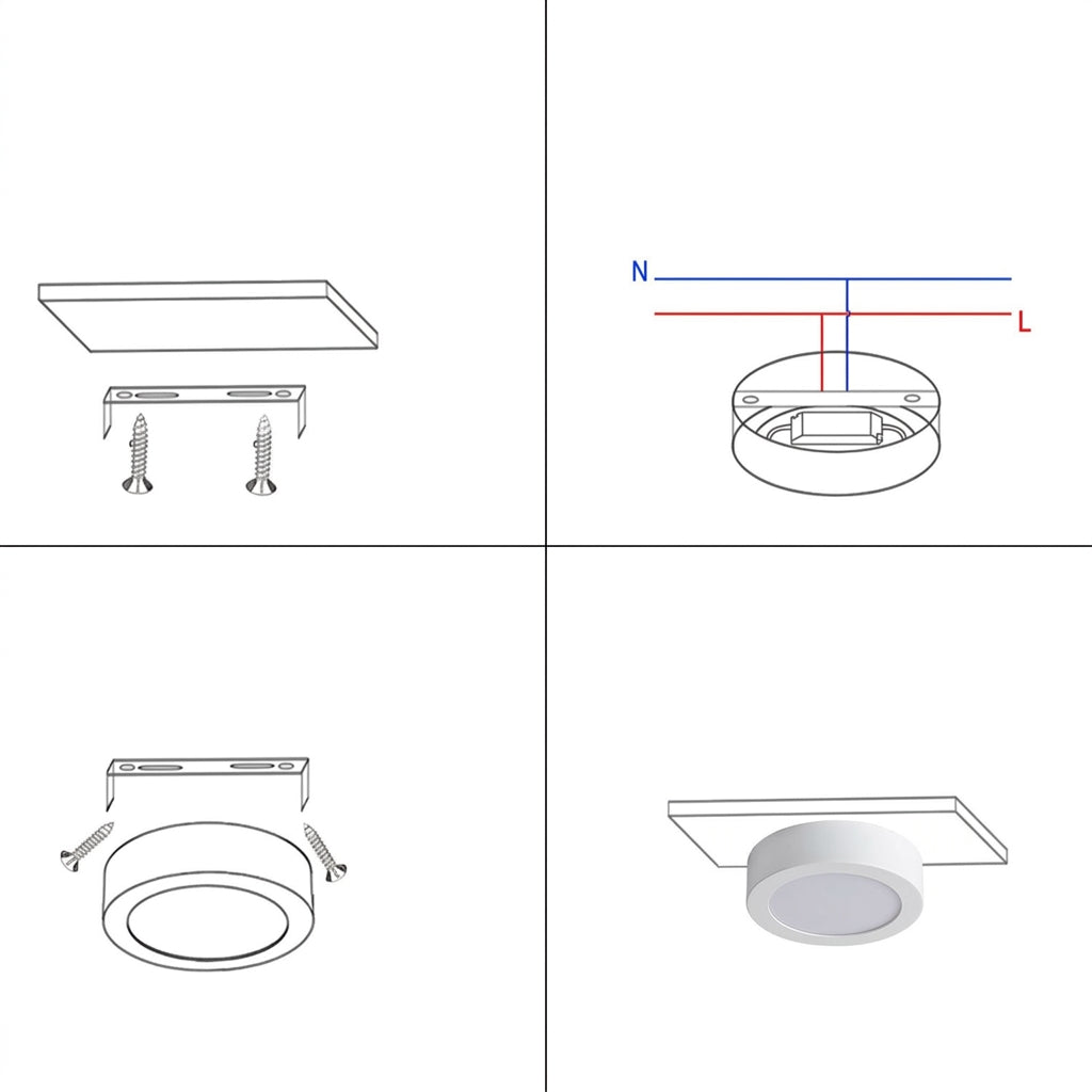 Plafonnier LED saillie – guide d'installation en 4 étapes
