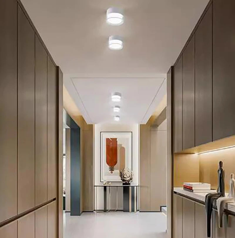 Spot LED Saillie Blanc – couloir entrée lumineuse