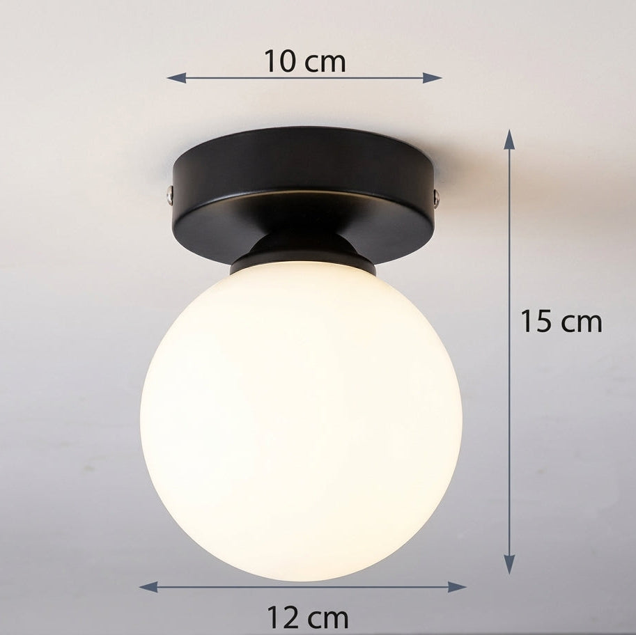Plafonnier Globe Noir – dimensions Ø12 cm H15 cm