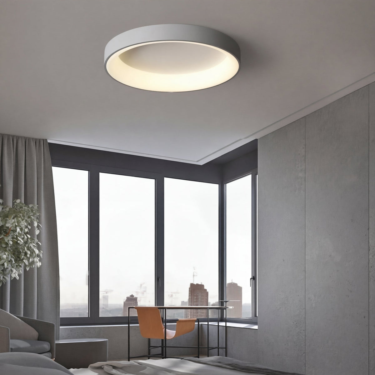 Plafonnier LED Rond CL077 – ambiance chambre lumière douce