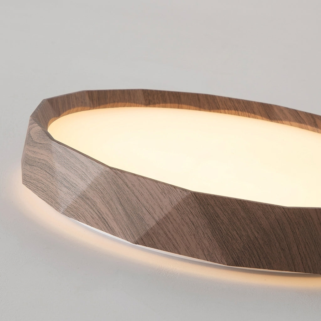Plafonnier LED Anneau Bois – vue d'ensemble pièce lumineuse