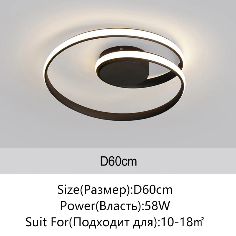 Plafonnier LED moderne rond Ø60cm – dimensions 58W