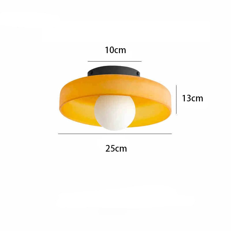 Plafonnier verre jaune dimensions – 25 cm × 13 cm