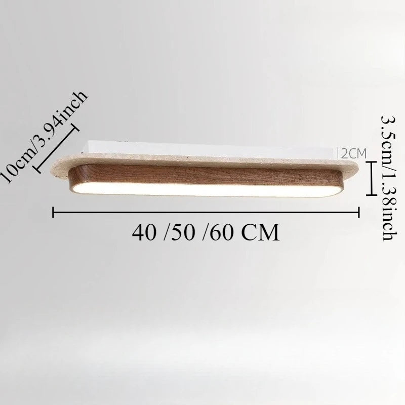 Plafonnier LED Wabi Sabi – dimensions Ø40/50/60cm, H12cm, L10cm