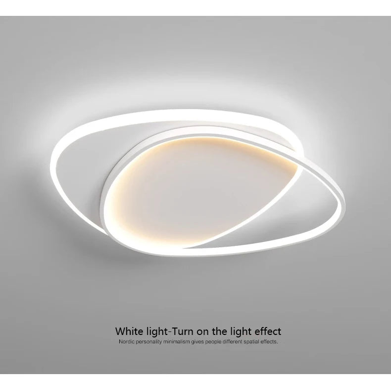Plafonnier LED ovale Blanc – effet lumière neutre allumé