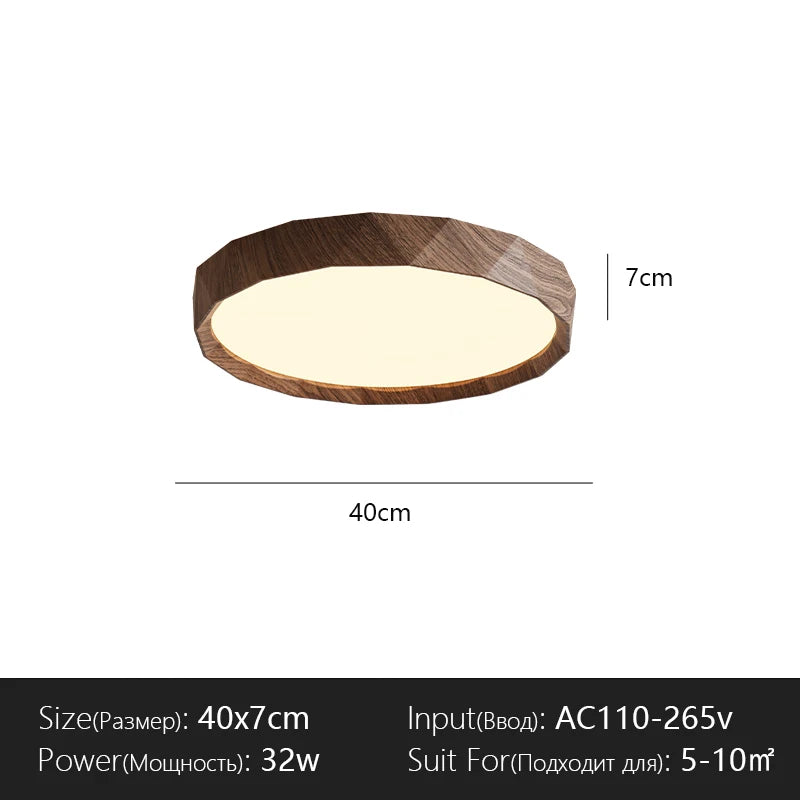 Plafonnier LED Anneau Bois – dimensions modèle 50 cm