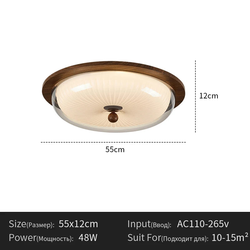 Plafonnier Rétro Noyer – dimensions 55 cm
