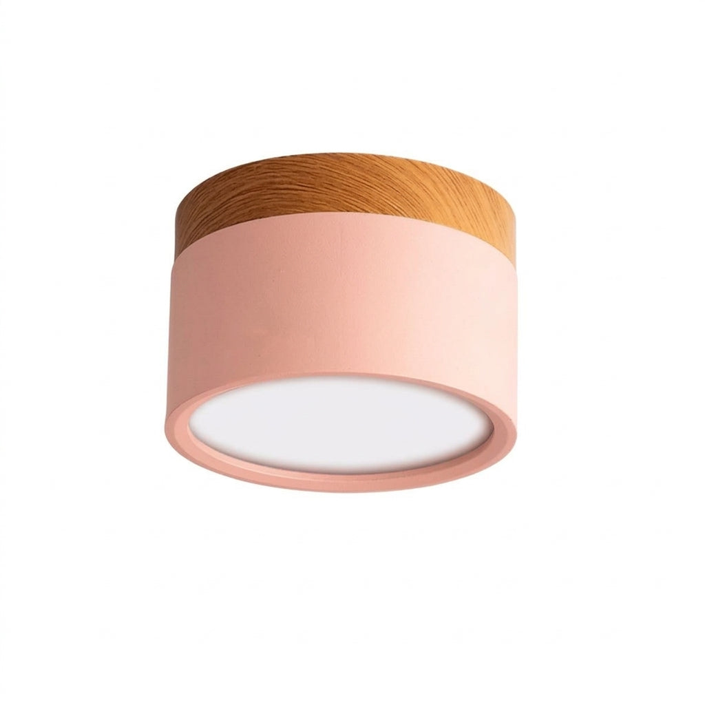 Spot LED bois nordique couleur rose