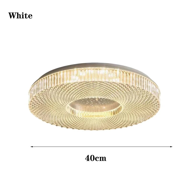 Plafonnier LED cristal Blanc Ø40cm – dimensions et montage