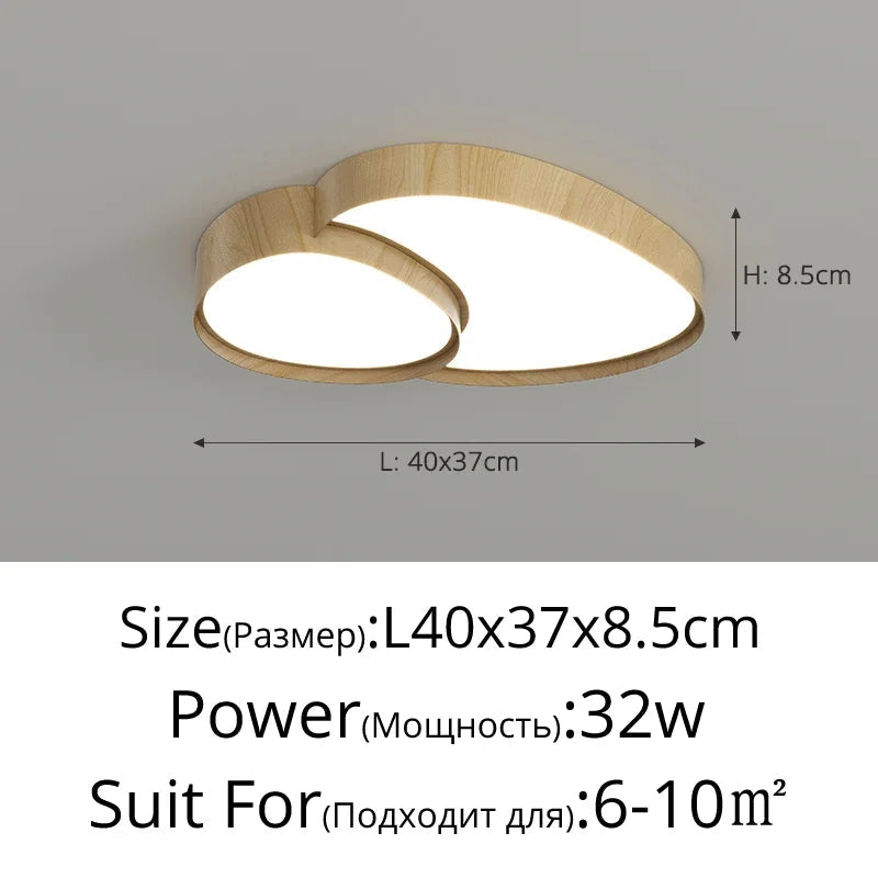 Plafonnier Nuage Bois – dimensions schéma 1