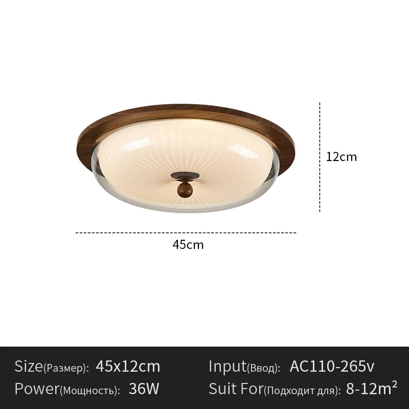 Plafonnier Rétro Noyer – dimensions 45 cm