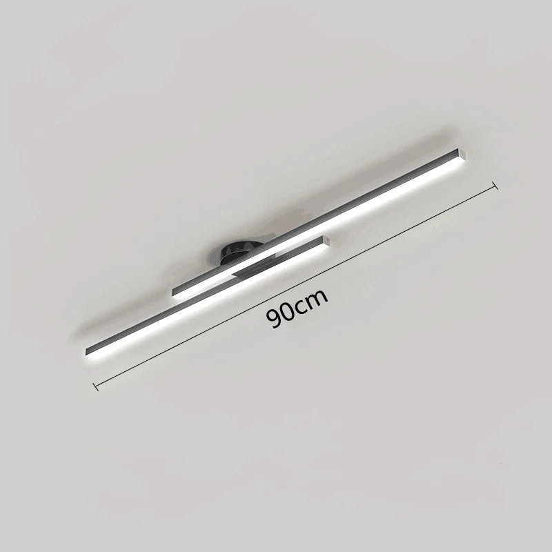 Plafonnier LED aluminium long 90cm – dimensions et schéma