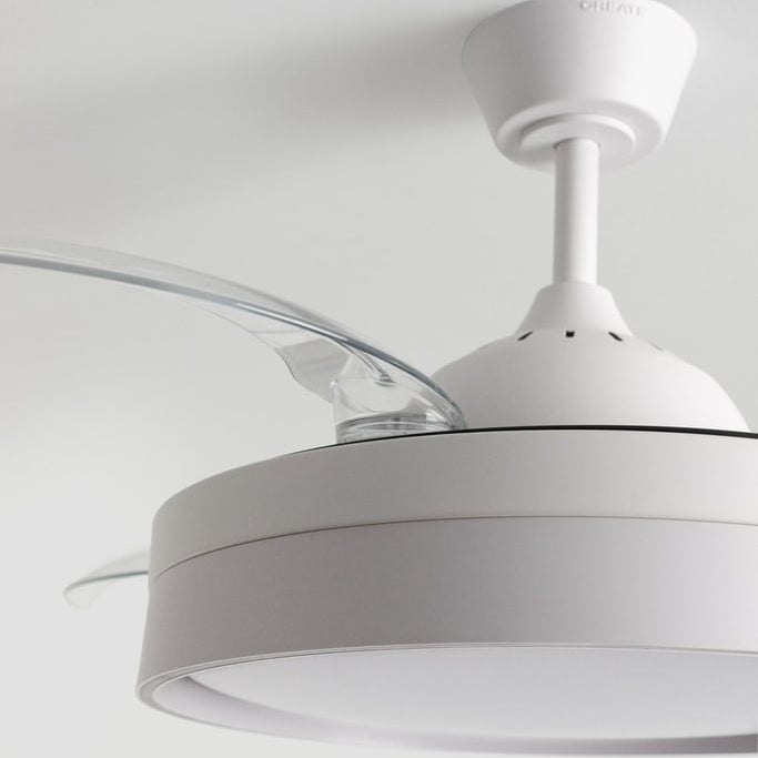 Plafonnier ventilateur LED silencieux à pales rétractables