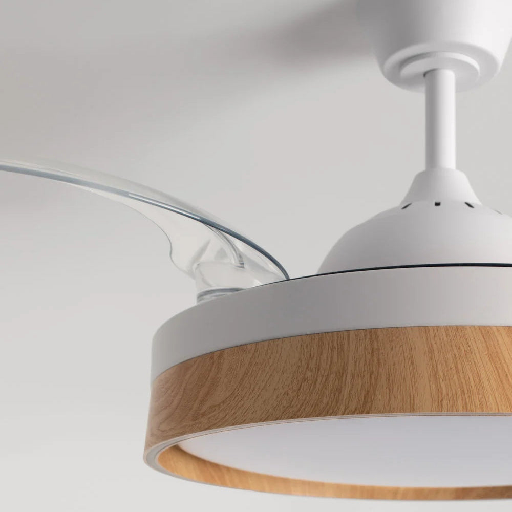 Plafonnier ventilateur LED silencieux à pales rétractables