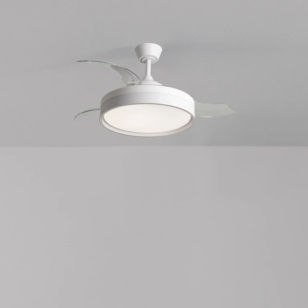 Plafonnier ventilateur LED silencieux à pales rétractables